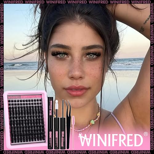 Winifred Lash Clusters Kit Fluffy Lash Extension Kit Fairy Wispy Eyelash Clusters Thick Volume Cluster Eyelash Extensions ...
