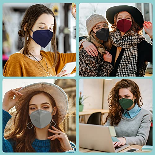 XDX KN95 Face Masks, 50 Pack Individually Wrapped Multicolor Face Masks for Men and Women, 5 Layers Breathable Masks Dispo...
