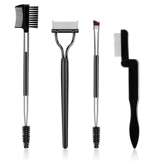 4PCS Eyelash Comb Eyebrow Brush Lash Separator and Brow Spoolie, Spooly for Eyebrows, Mascara Separator Tool, Eye Makeup T...