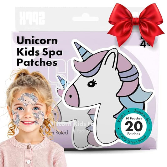 Unicorn Kids Face Masks Skincare Set (20pcs), Organic Vegan & Kid Safe Skin Care Ages 4+, Cute Animal Sheet Masks for Girl...