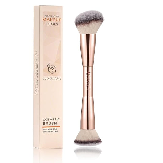 GEMSANVA Foundation Brush & Concealer Brush - Multi-Use Dual Ended Makeup Contour Brush for Cream, Liquid, Powder