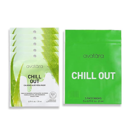 Avatara Chill Out Facial Mask 5 Sheets, Hydrating Mask, Sheet Masks, Face Mask Skincare Beauty Essential Made with Hydrati...