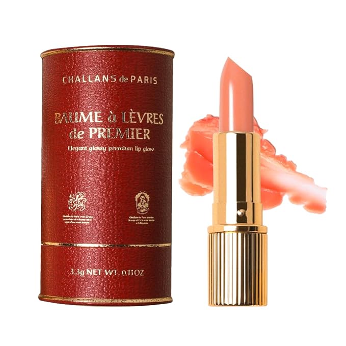 CHALLANS DE PARIS BAUME à LÈVRES de PREMIER – Premium Tinted Lip Balm, Coral Glow, Moisturizing & Glossy Lip Care, Smooth ...