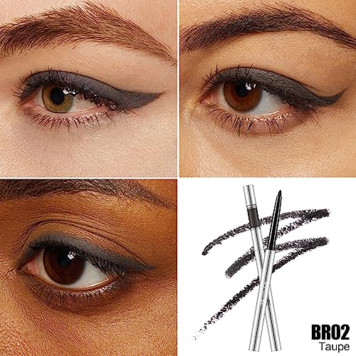 FOCALLURE Eyeliner Pencil with Built-in Sharpener,Waterproof,Smudge Proof,Gel Eye Liner Makeup Pen,Retractable,Long Lastin...