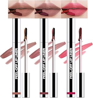 Hxssll 3 Pcs Matte Liquid Lip Stain Peel Off Lip Liner, Long Lasting Lip Tattoo, Waterproof & Transfer-Proof Lip Liner Pee...