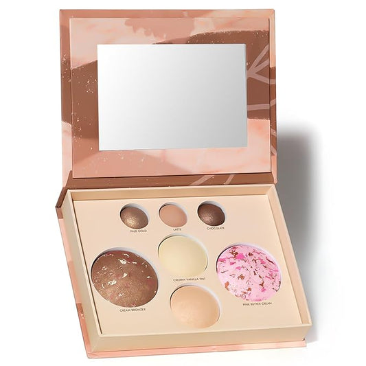 Baked Makeup Palette with Bronzer, Blush Eyeshadows Multi-Purpose Travel Compact, Velvety Smooth Finish, Neutral Pigmented...