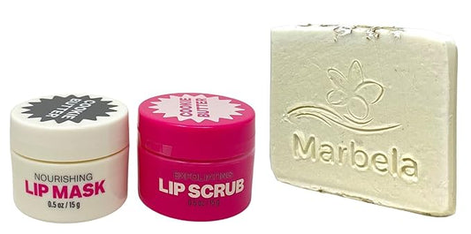 Bath & Body Works Milk Bar Cookie Butter Lip Scrub and Lip Mask with a Natural Oats Sample Soap