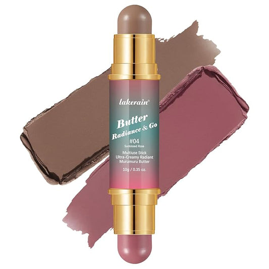 Butter Radiance & Go Dual-Ended Contour & Blush Stick - Multi Use Creamy Makeup Stick for Face, Cheeks, Lips | Buildable, ...