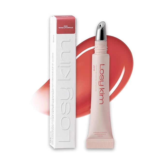 Losy Kim PDRN Tinted Lip Serum – High Gloss Ultra Hydrating Natural Glow, Non-Sticky Volumizing Color Glaze with Long-Last...