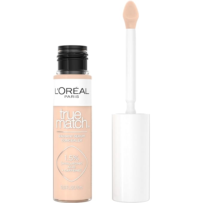 L'Oreal Paris True Match Radiant Serum Concealer, Brightening Under Eye Concealer Make Up with 1.5% Hyaluronic Acid and Ca...