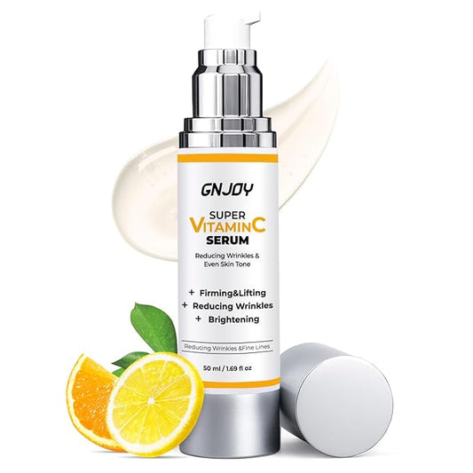 GNJOY Vitamin C Serum for Face | 84% Super C Serum for Women Over 70, with Vitamin C Hyaluronic Acid Caffeine for Mature S...