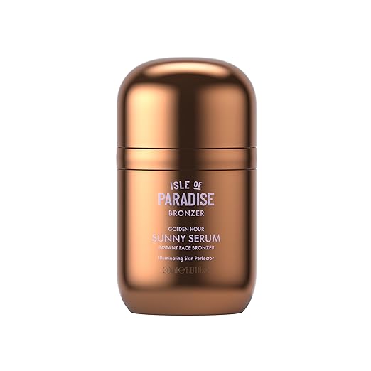 Isle of Paradise Sunny Serum Bronzing Serum – Instantly Illuminating Liquid Face Bronzer with Niacinamide, Buildable Wash-...