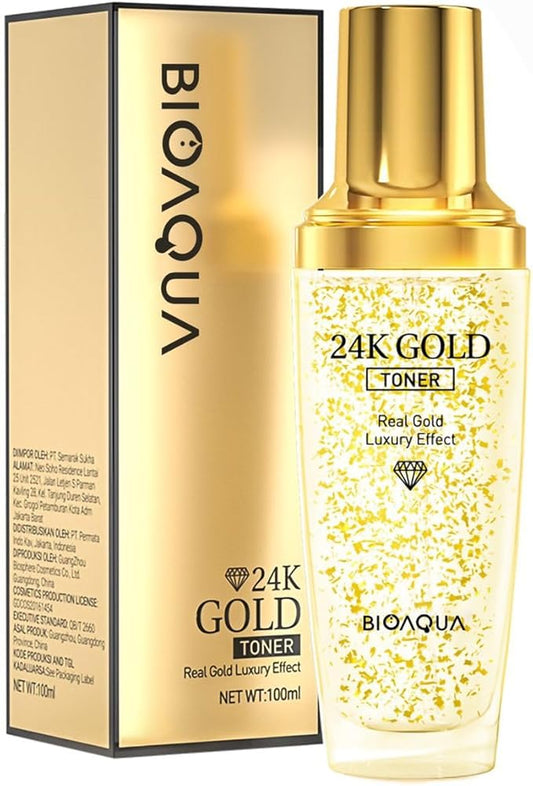 24K Gold Luxury Facial Toner, 100ml, Real Gold Effect