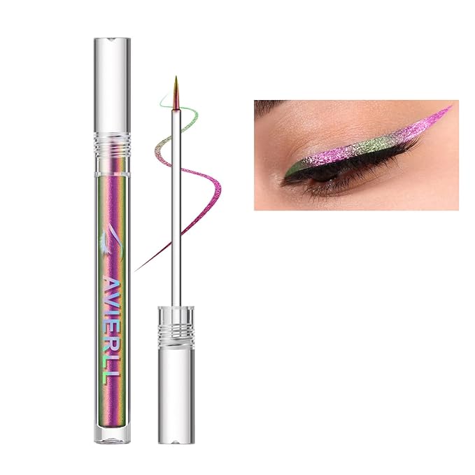 Corlo Metallic Chameleon Eyeliner, Glitter Liquid Eyeshadow Multi-Dimensional Long-lasting Colorful Multi-Reflective Multi...
