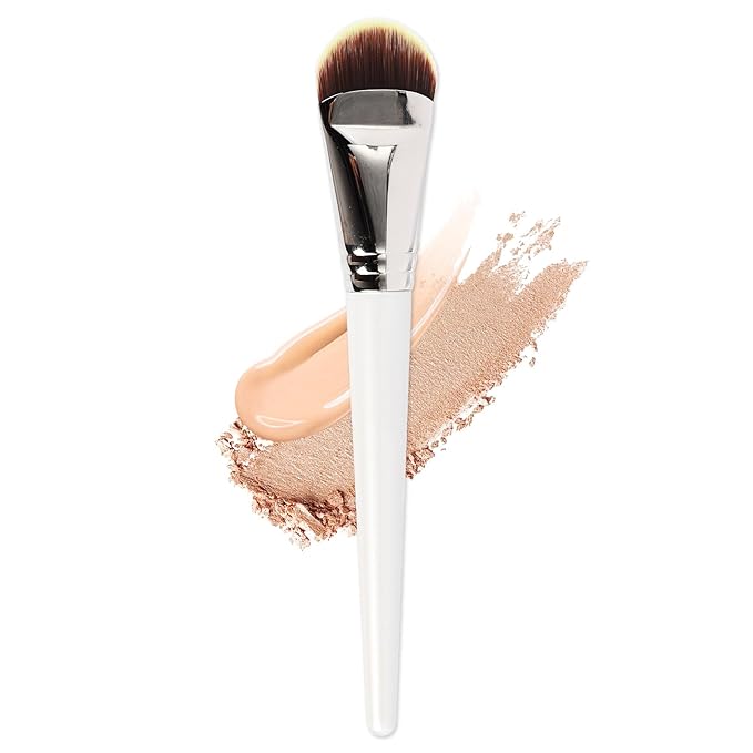 SEINGTOOM Foundation Brush, Flat Tongue-shaped Makeup Brush, Soft Synthetic Bristles for Liquid & Cream Foundation, Concea...