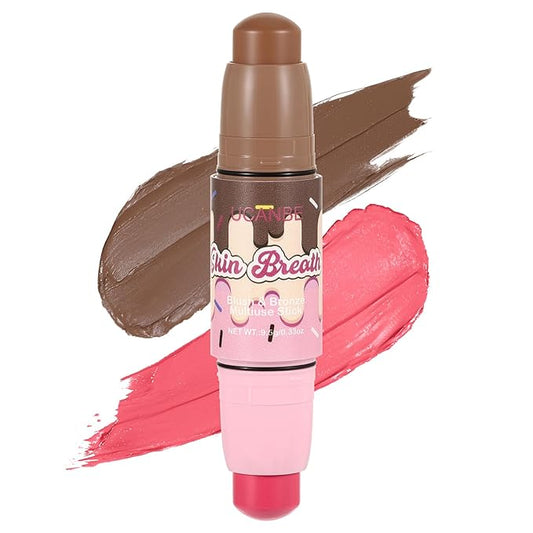 UCANBE Skin Breath Blush & Bronzer Multiuse Stick, 2-in-1 Creamy Face Cheeks Contour Makeup Stick for Natural Radiant Fini...