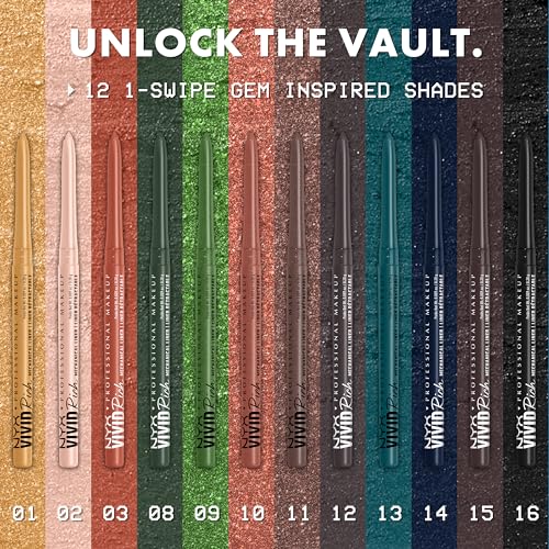 NYX PROFESSIONAL MAKEUP Mechanical Eye Pencil,Vivid Rich Mechanical, Creamy Retractable Eyeliner - Always Onyx, Black Eyel...