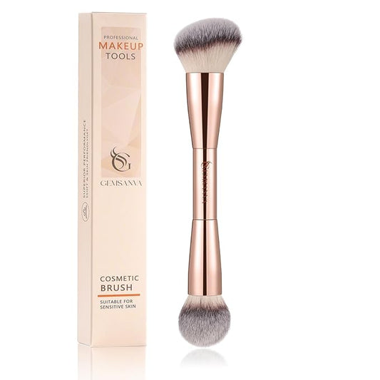 GEMSANVA Foundation Brush & Concealer Brush - Multi-Use Dual Ended Makeup Contour Brush for Cream, Liquid, Powder