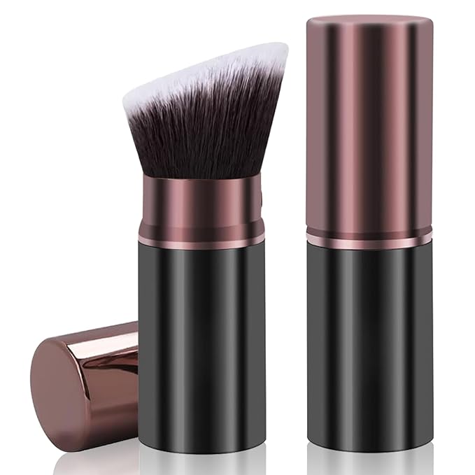Keriloo Kabuki Makeup Brush, Retractable Travel Powder Foundation Makeup Brush Face Blush Brushes for Blending Liquid, Bro...