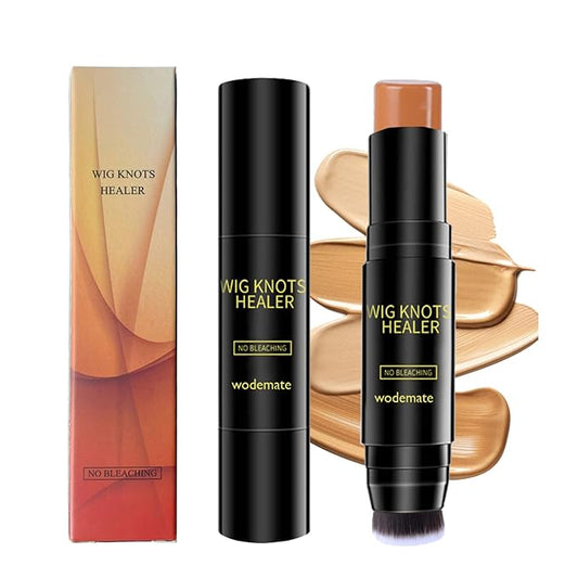 Lace Wig Knot Concealer Stick - Tint Dyeing, No Bleaching for Frontal Part, Hairline Wigs, With Brush Portable, Brown-02