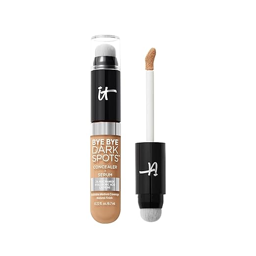 IT Cosmetics Bye Bye Dark Spots Concealer + Brightening Serum – 2% Niacinamide, Hyaluronic Acid & Caffeine - Medium Covera...