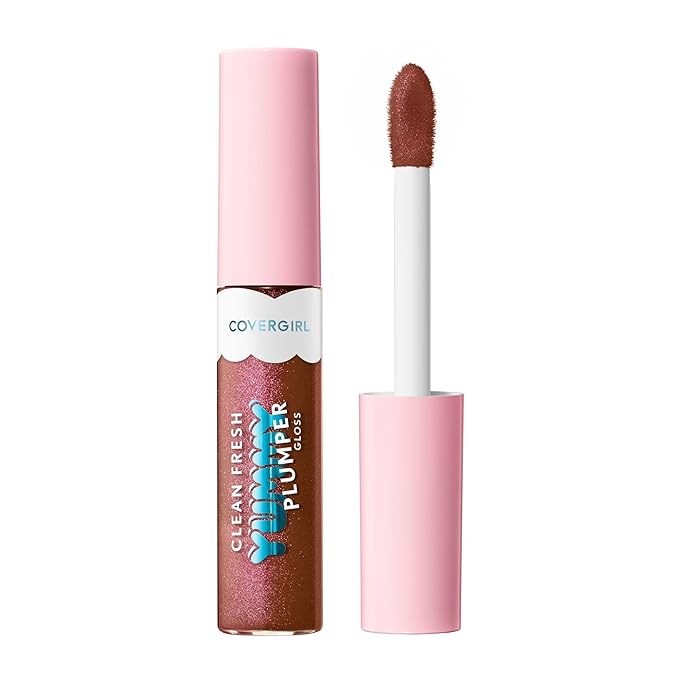 Covergirl Clean Fresh Yummy Plumper Lip Gloss, 720 Like You A Choco-Lot, Shiny, Vegan Formula, Easy to Apply, Minty Flavo...