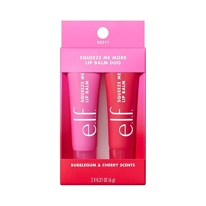 e.l.f. Squeeze Me More Lip Balm Duo, Moisturizing Balm For A Sheer Tint Of Color, Made With Hyaluronic Acid, Vegan & Cruel...