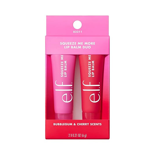 e.l.f. Squeeze Me More Lip Balm Duo, Moisturizing Balm For A Sheer Tint Of Color, Made With Hyaluronic Acid, Vegan & Cruel...