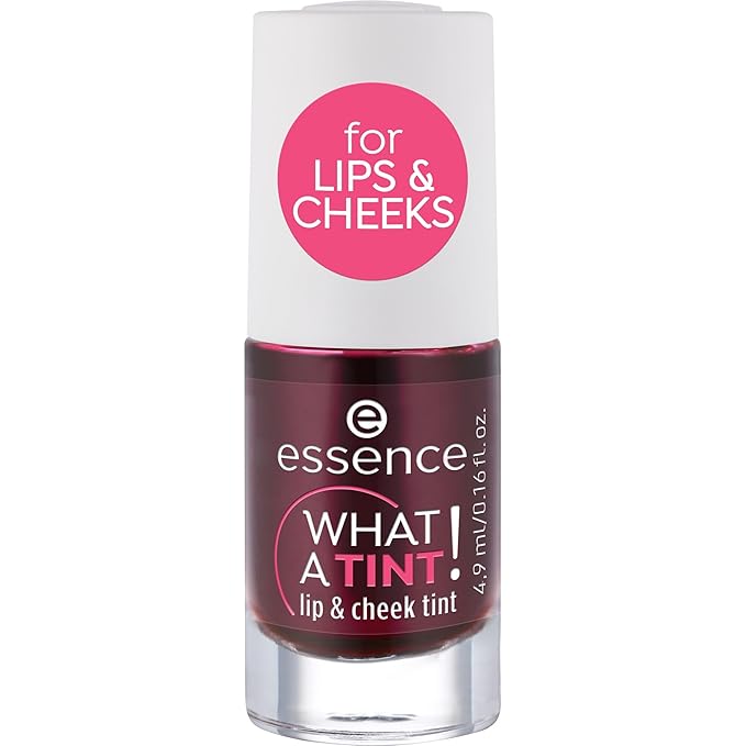 essence | What a Tint! Lip & Cheek Tint | Long-Lasting Liquid Blush & Lip Stain | Non-Sticky & Kiss-Proof | Vegan & Cruelt...