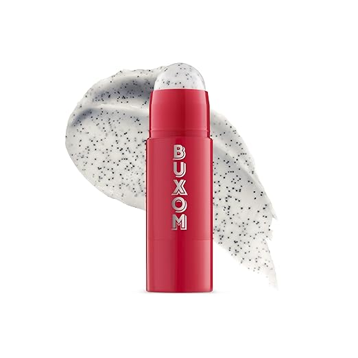 BUXOM Power-Full Lip Scrub, Gentle Sugar-Infused Lip Exfoliating Scrub Stick, Hydrating Lip Care with Vitamin E & Papaya S...