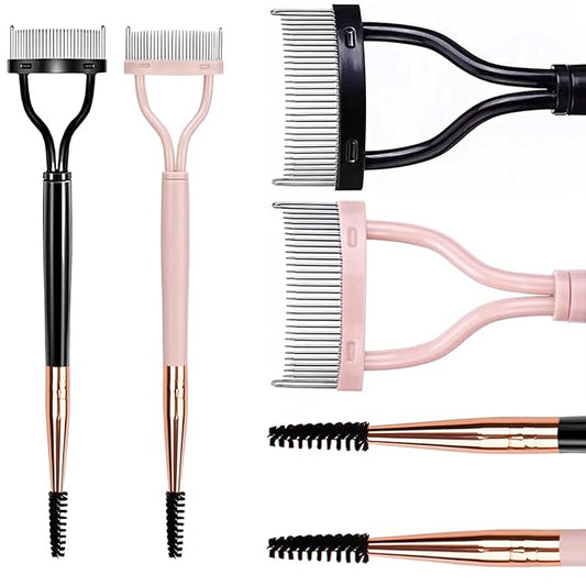 GEMGIMY 2-Pack Eyelash Separator Comb with adjustable brush, Dual Head Lash Separator Tool with Cover for Excess Mascara R...