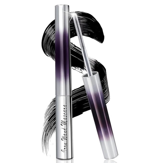 3D Curling Iron Wand Mascara, Metal Mascara Wand Black Washable Telescopic TubingMascara Fiber Lash Extension Non-Clumping...