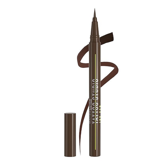 Maybelline Tattoo Studio Ink Pen Liquid Eyeliner, Up to 24 Hours of Wear, Waterproof & Smudge-Resistant Make Up, Brown, 1 ...