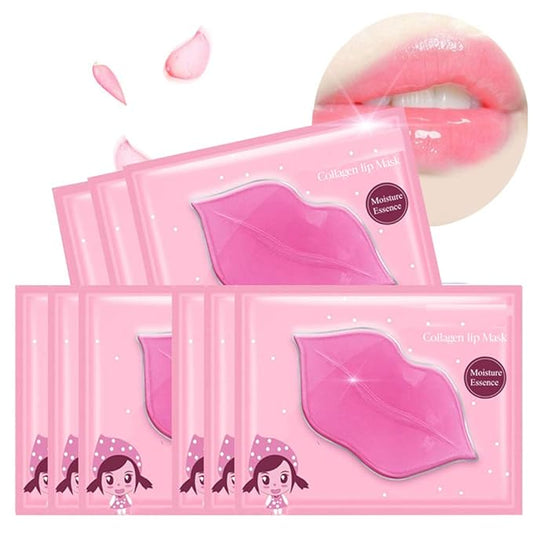 Felico Lip Mask, 30PCS Collagen Crystal Pink Care Gel Pads, Moisturizing Anti-Wrinkle Anti-Aging Firm Hydrate Lips, Remove...