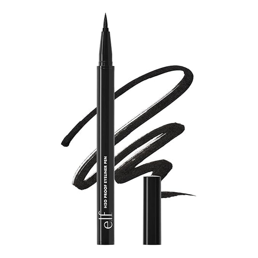 e.l.f. H2O Proof Eyeliner Pen, Felt Tip, Waterproof, Long-Lasting, High-Pigmented Liner For Bold Looks, Vegan & Cruelty-Fr...