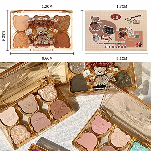 6 Color Eyeshadow Palette Matte & Shimmer Eyeshadows Blendable & Long Lasting Eye Shadow Blendable & Buildable Eye Makeup ...