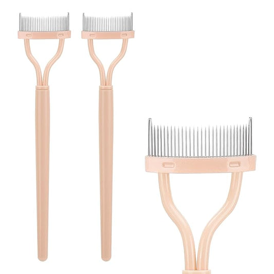2 Pcs Eyelash Separator Tool Mascara Brushes Eyelash Comb Lash Separator Definer for Combing, Separating Lashes - Apricot ...