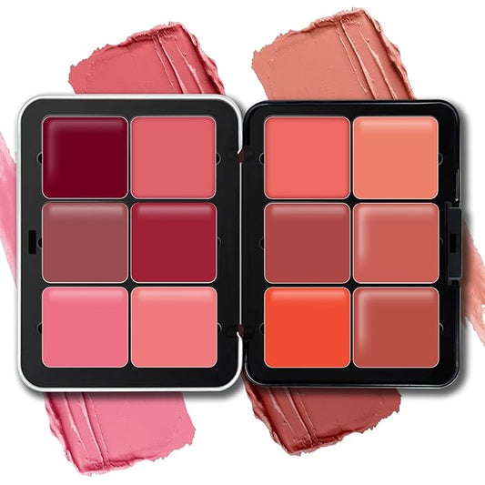 HOSAILY 12 Colors Cream Blush Palette Matte Blush Contour and Highlight Blush Palette Waterproof and Long Lasting Blush Cr...
