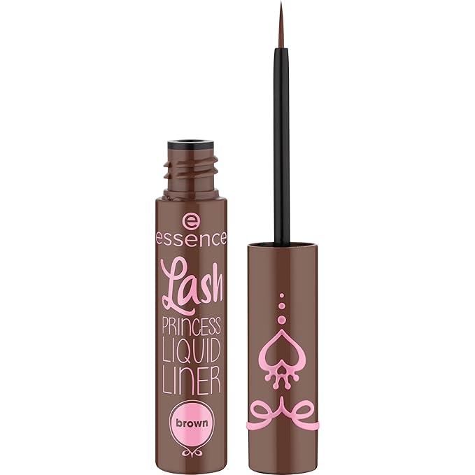 essence | Lash Princess Liner Brown | Smudge Proof, Matte Eyeliner with Ultra-Fine Brush Tip | Vegan & Cruelty Free