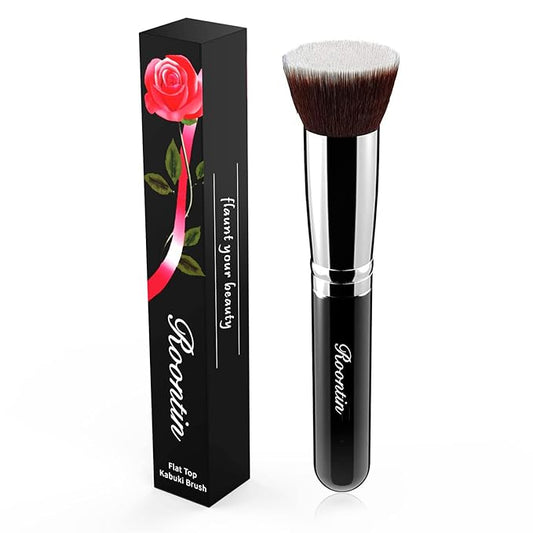 Large Flat Top Kabuki Foundation Brush - Wood Handle Premium Makeup Brush for Liquid, Cream, and Powder - Buffing, Blendin...