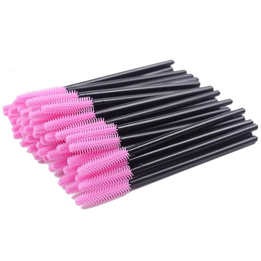 BIHRTC Pack of 100 One-Off Disposable Silicone Eyelash Mascara Brushes Wands Applicator Eyebrow Brush Makeup Tool Kit Set ...