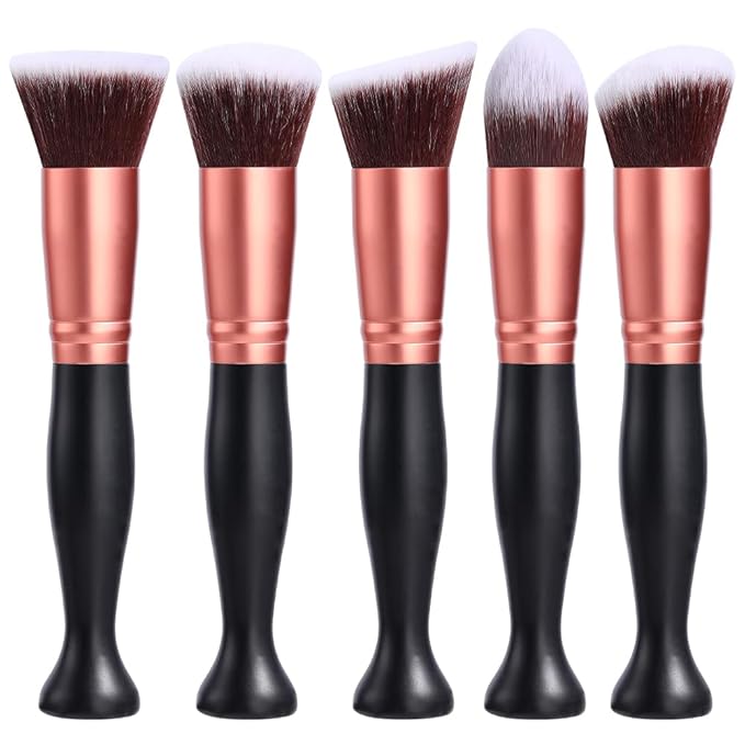 5 Pieces Makeup Brush – Premium Quality Synthetic Bristles for Flawless Application, Perfect for Foundation, Blush, and Mo...