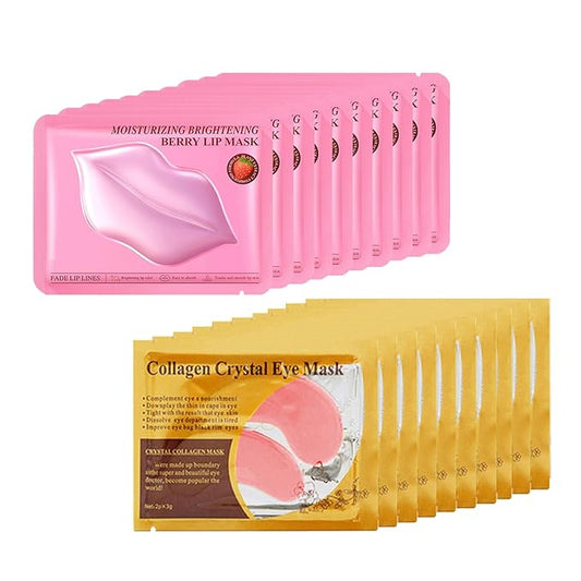 20 Pairs Lip Mask & Eye Mask,Crystal Gel Eye Pads Nourishes the Lip Patches for Skin Care Spa Daily Moisturizing Eye Patch...