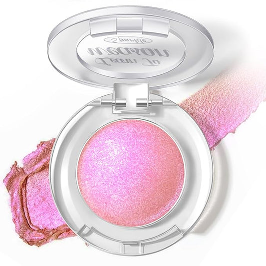 HOSAILY Holographic Duochrome Pink Glitter Eyeshadow, Color Shift Metallic Shimmer Eyeshadow Palette, Chameleon Sparkle In...