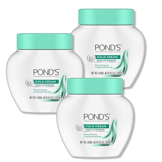 POND'S Cold Face Cream, Skin Care Facial Cleanser for All Skin Types, Deep Moisturizing Face Wash & Makeup Remover, 9.5 o...