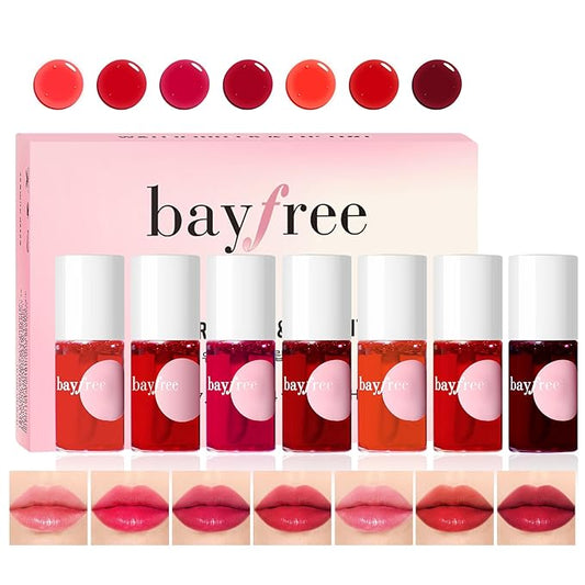 bayfree Lip Tint Stain Set, Lip Stain Long Lasting Waterproof, Lightweight, Non-sticky, Transfer-Proof, Matte Finish (frui...