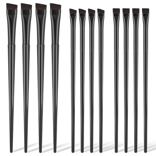 12 Pack Angled Eyeliner Brush Set Eyebrow Brushes, Flat Eyebrow Tint Brush, Ultra Thin Makeup Brush, Fine Slanted Eyebrow ...