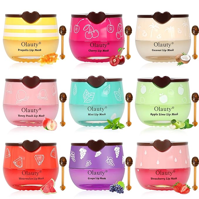 9 PCS Bee Lip Balm Lip Mask Honey Pot, Valentines Day Gifts for Her,Honey Lip Balm Bulk Christmas Gifts Lip Sleeping Mask ...