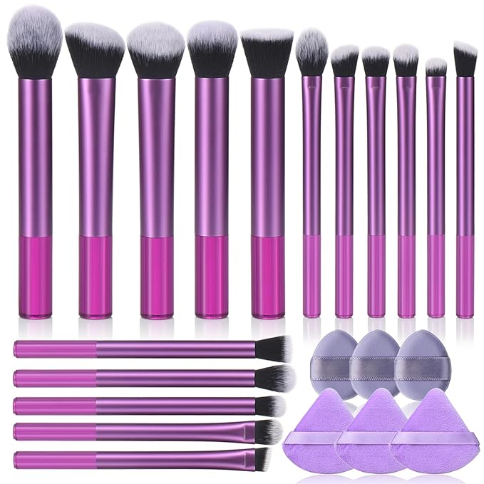 111 Makeup Brushes Set 22 Pcs Makeup Kit With Case Premium Soft Synthetic Hair Foundation Brush Concealer Brush Eyeshadow ...