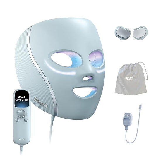 Shark CryoGlow LED Face Mask with Under-Eye Cooling, Anti-Ageing & Blemish Repair, Red & Blue LED, Infrared Light Therapy,...